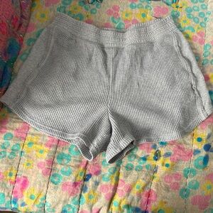 Aerie Light Gray Waffle Knit Shorts
